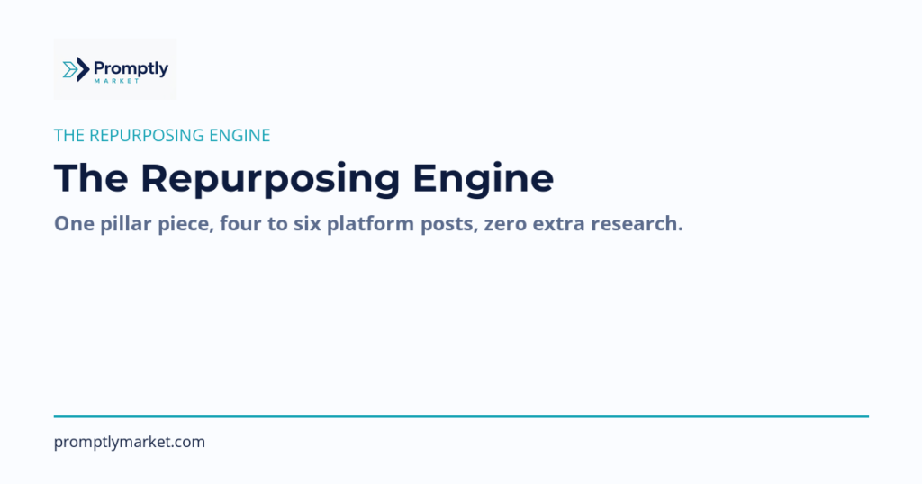 The Repurposing Engine: Turn One Blog Post Into a Week of Content With AI