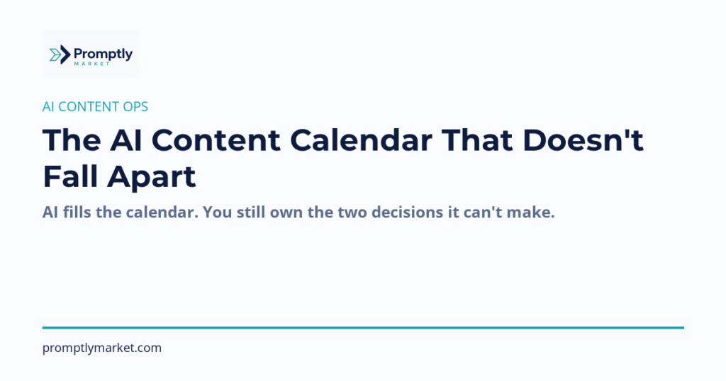 How to Build an AI Content Calendar (Without Losing Strategic Control)