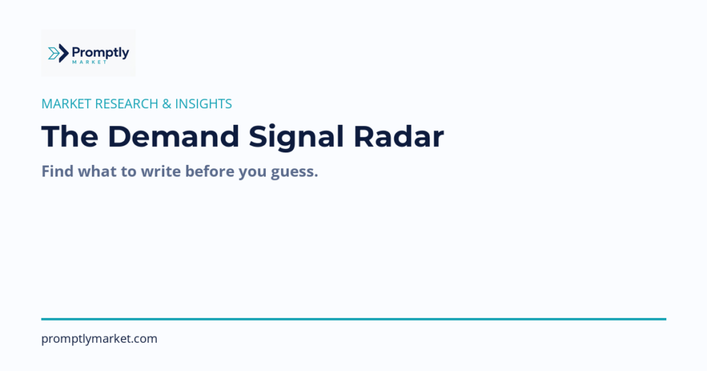 The Demand Signal Radar: Finding What to Write Before You Guess