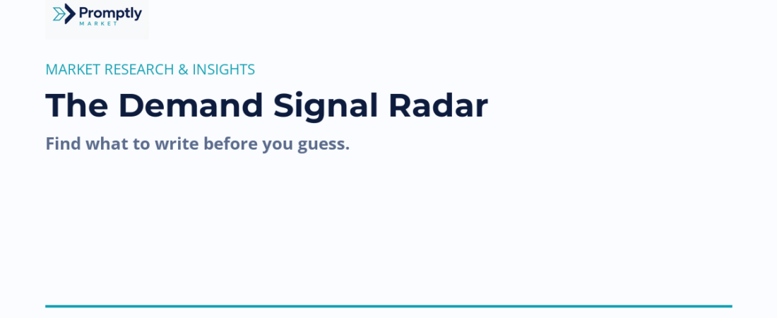 The Demand Signal Radar: Finding What to Write Before You Guess
