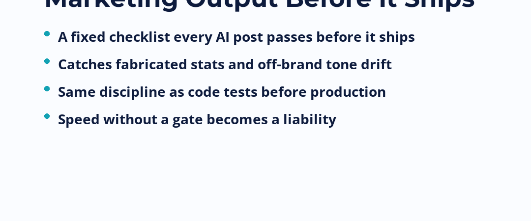 The Content Gate: How to Quality-Check AI Marketing Output Before It Ships
