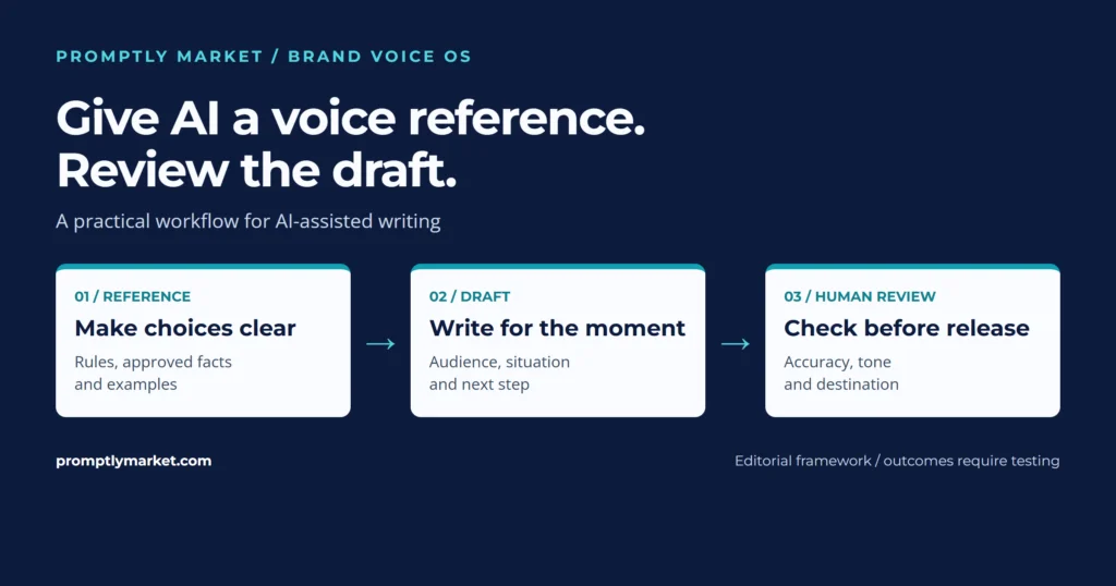 The Brand Voice OS: A Reference and Review Workflow for AI Drafts