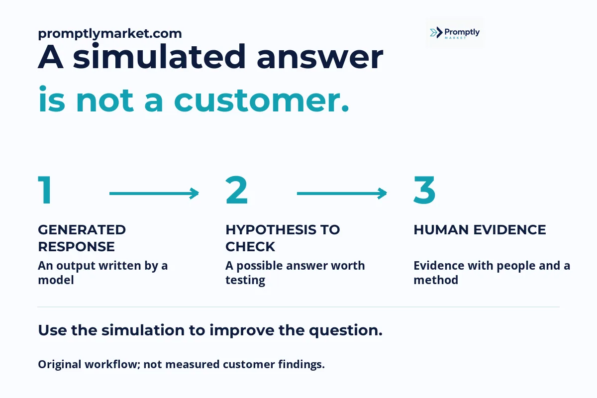 Use the simulation to improve the question. Original workflow; not measured customer findings.